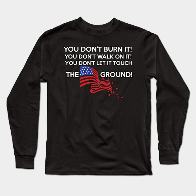 USA Flag Long Sleeve T-Shirt by Dojaja